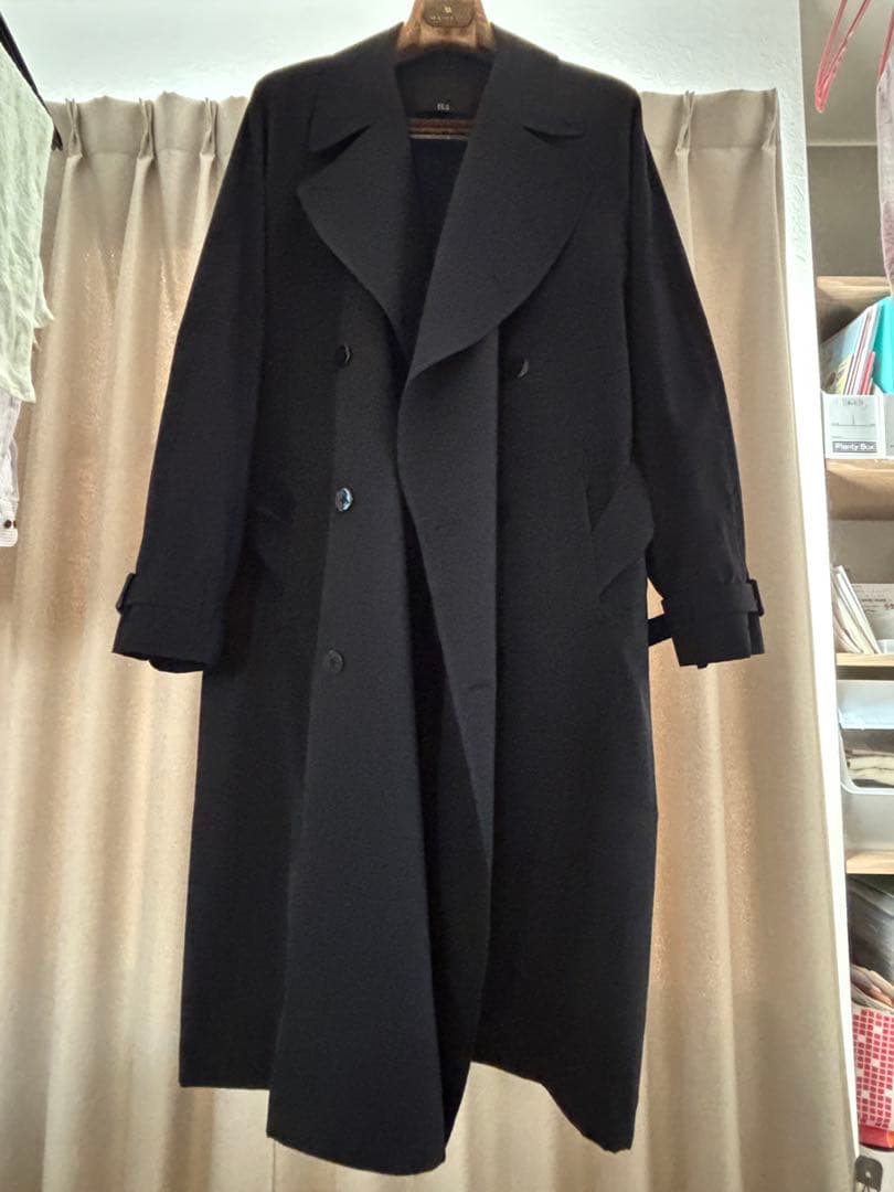 【未使用】ES:Sブラック トレンチコート ポリエステルタイプライター