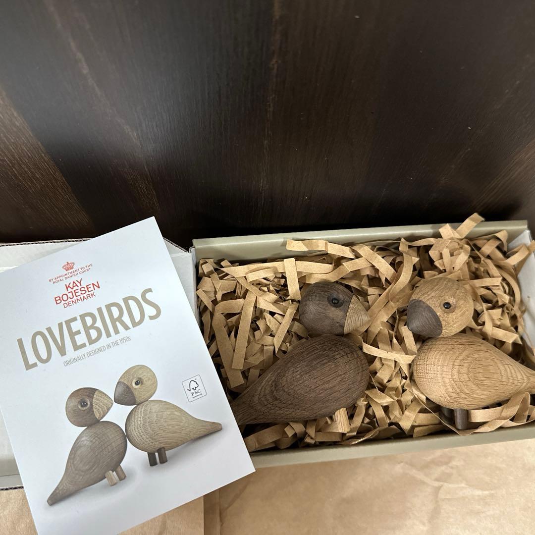 【極美品/箱あり】カイボイスン　ラブバード　ペア　北欧インテリア　木製