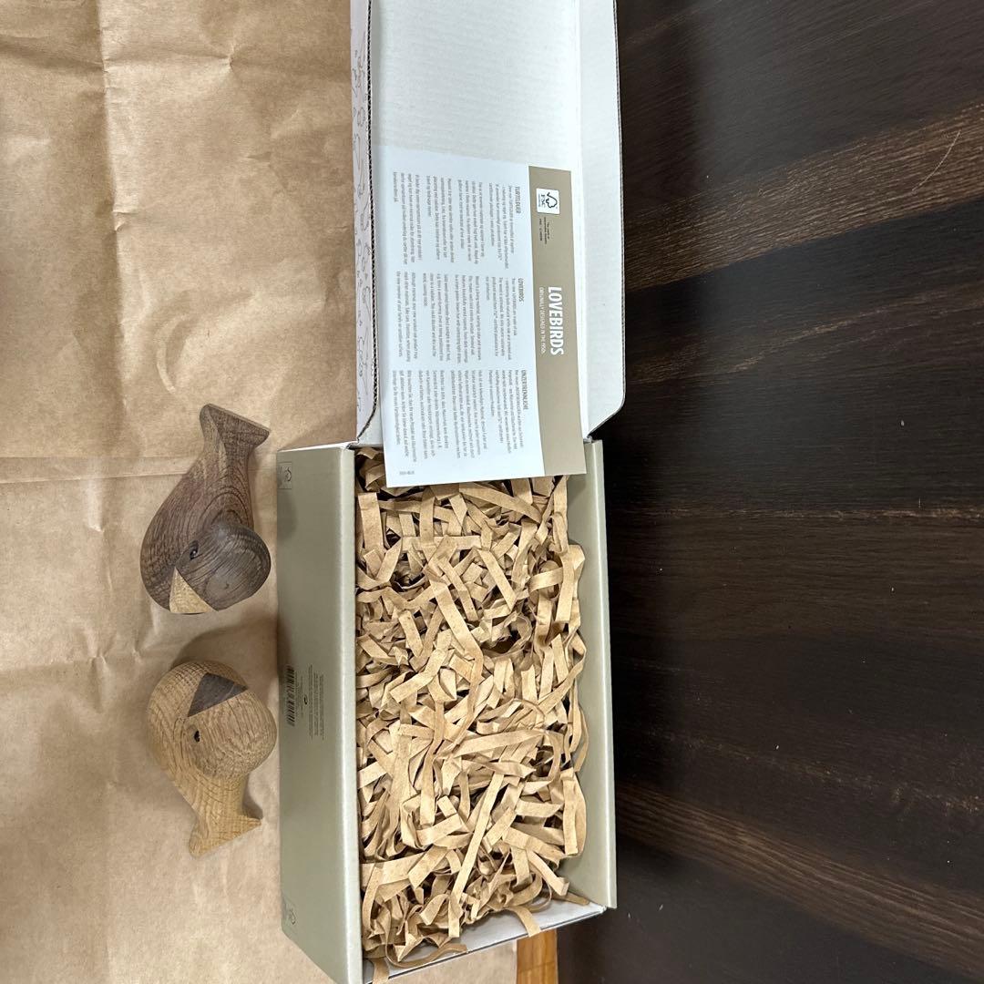 【極美品/箱あり】カイボイスン　ラブバード　ペア　北欧インテリア　木製