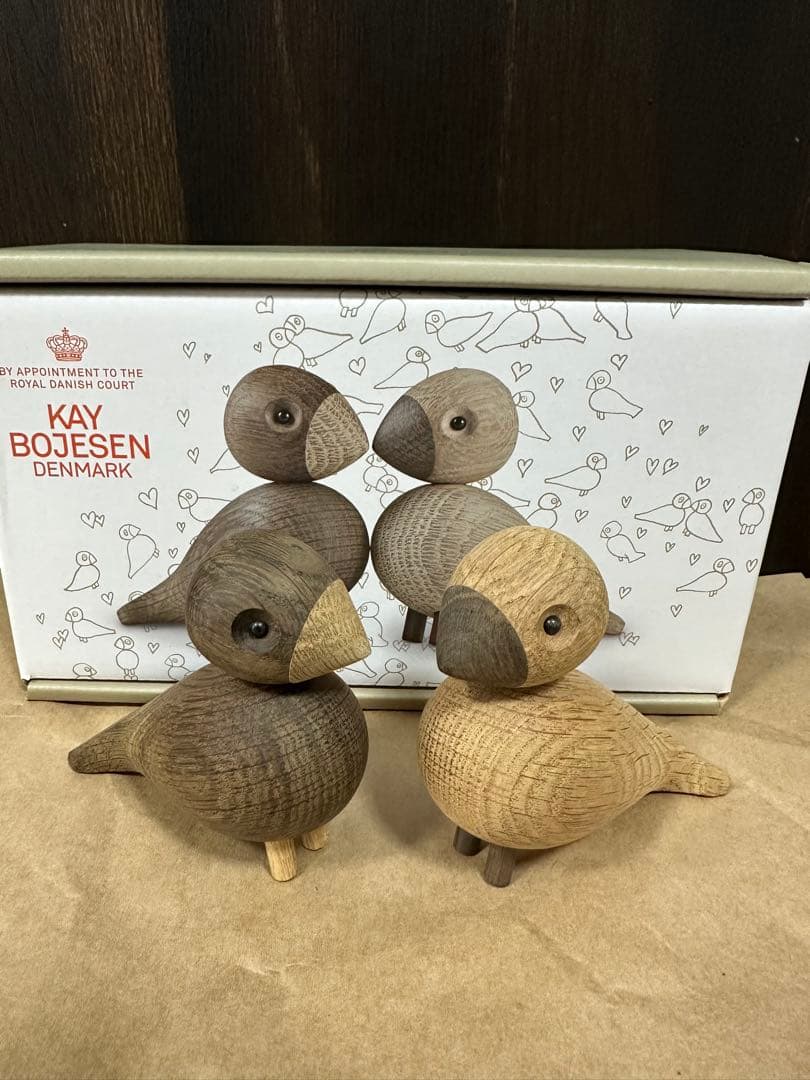 【極美品/箱あり】カイボイスン　ラブバード　ペア　北欧インテリア　木製