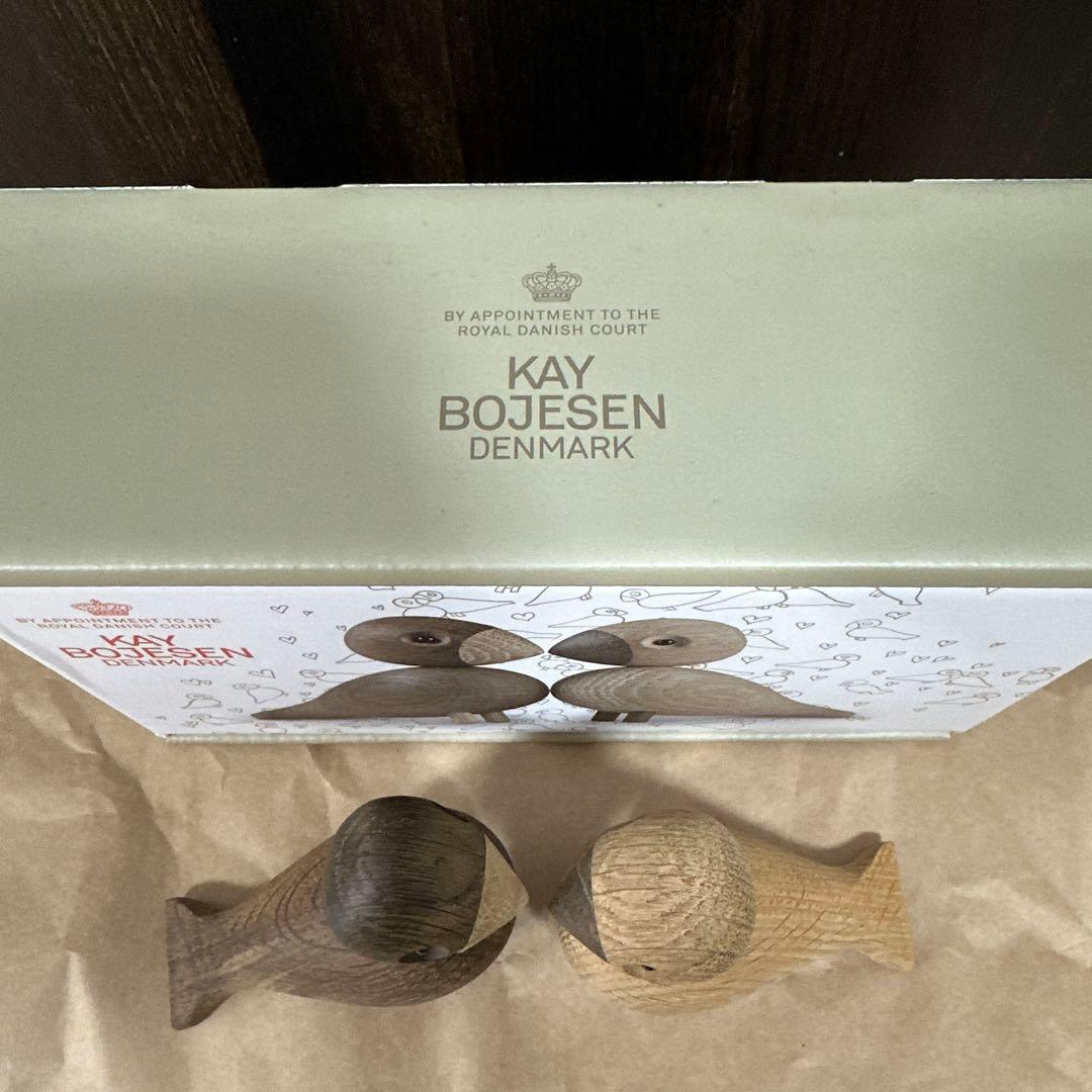 【極美品/箱あり】カイボイスン　ラブバード　ペア　北欧インテリア　木製