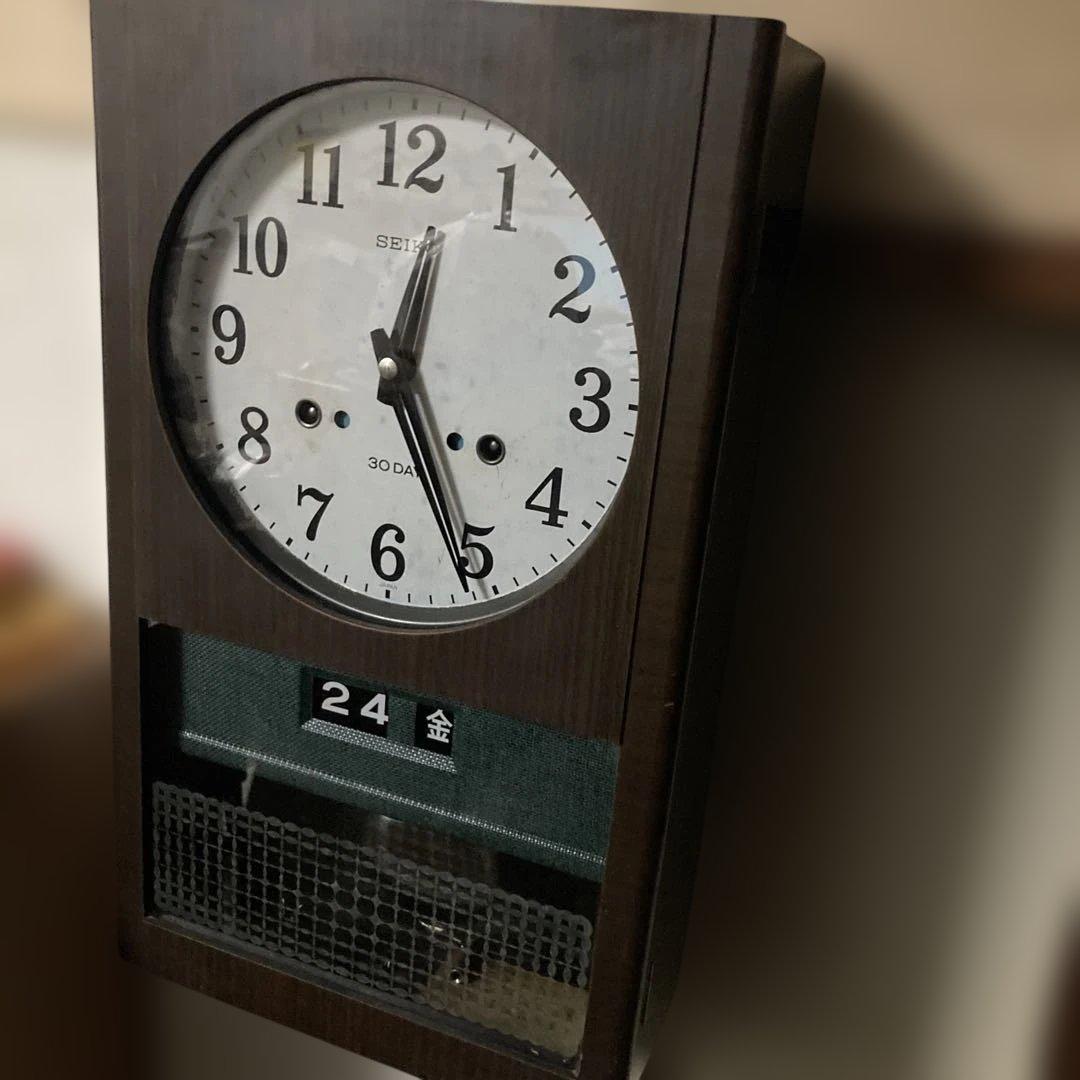 SEIKO アンティーク柱時計 30day カレンダー 稼働中