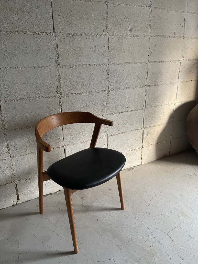 天然木無垢　北欧スタイル　ダイニングチェア　天然木笠木曲木　ハーフアーム