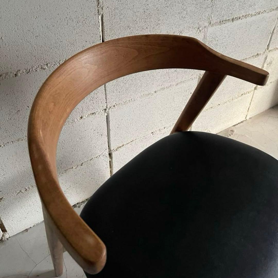 天然木無垢　北欧スタイル　ダイニングチェア　天然木笠木曲木　ハーフアーム