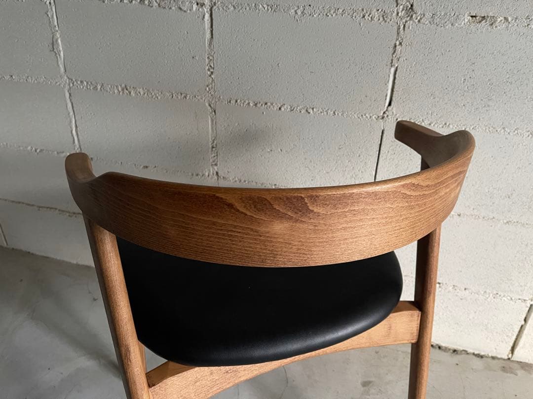 天然木無垢　北欧スタイル　ダイニングチェア　天然木笠木曲木　ハーフアーム