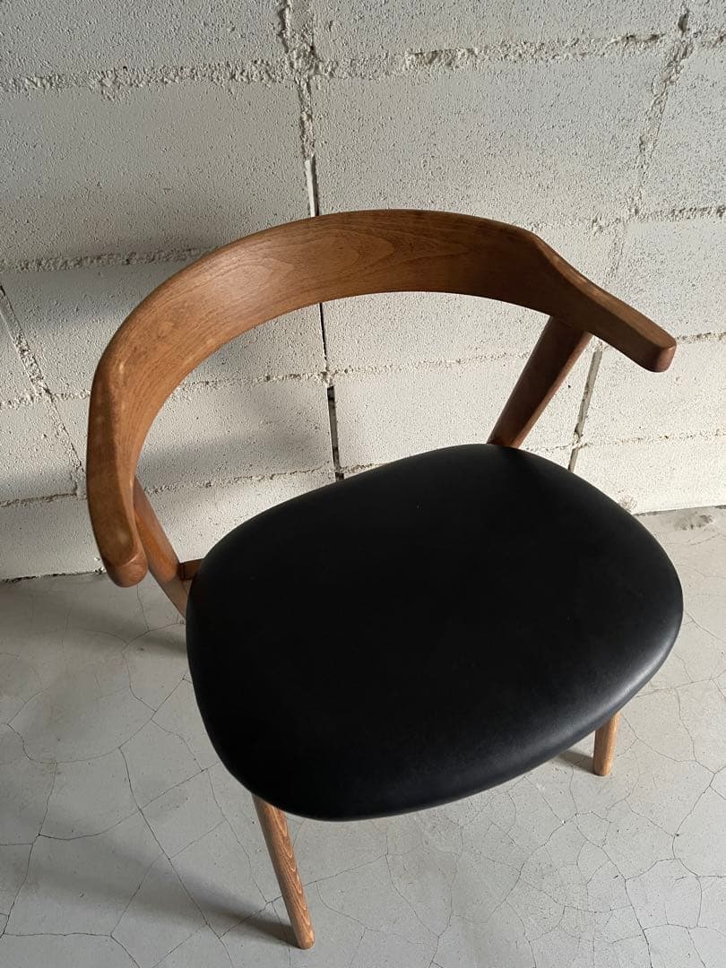 天然木無垢　北欧スタイル　ダイニングチェア　天然木笠木曲木　ハーフアーム