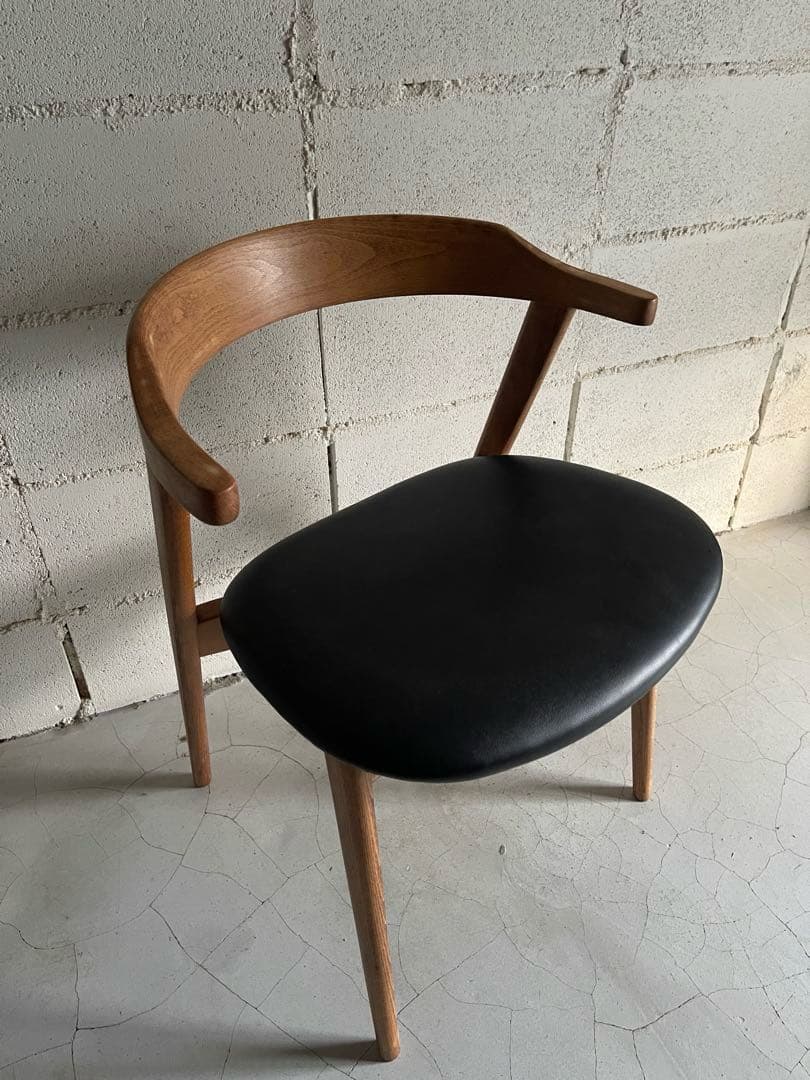 天然木無垢　北欧スタイル　ダイニングチェア　天然木笠木曲木　ハーフアーム