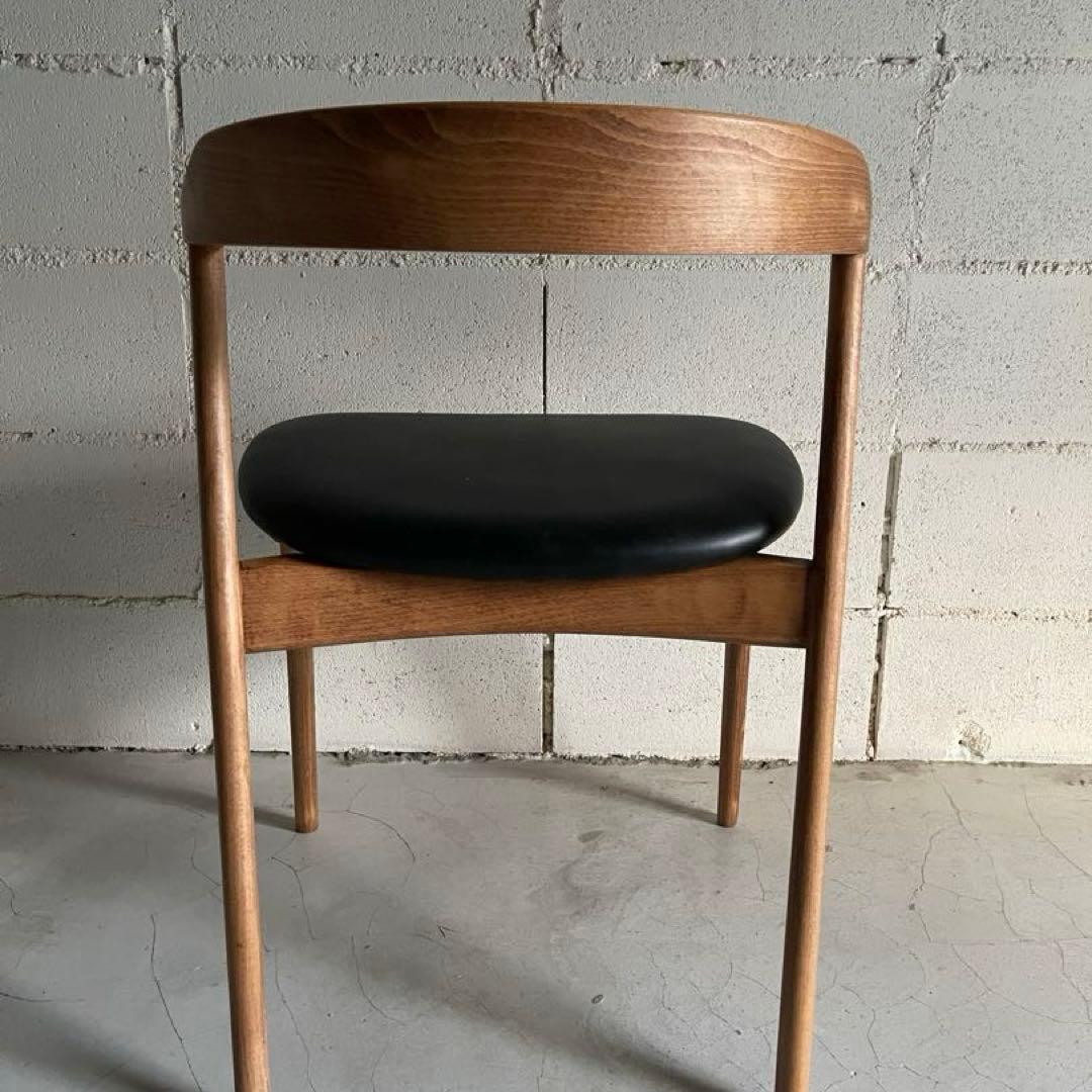 天然木無垢　北欧スタイル　ダイニングチェア　天然木笠木曲木　ハーフアーム