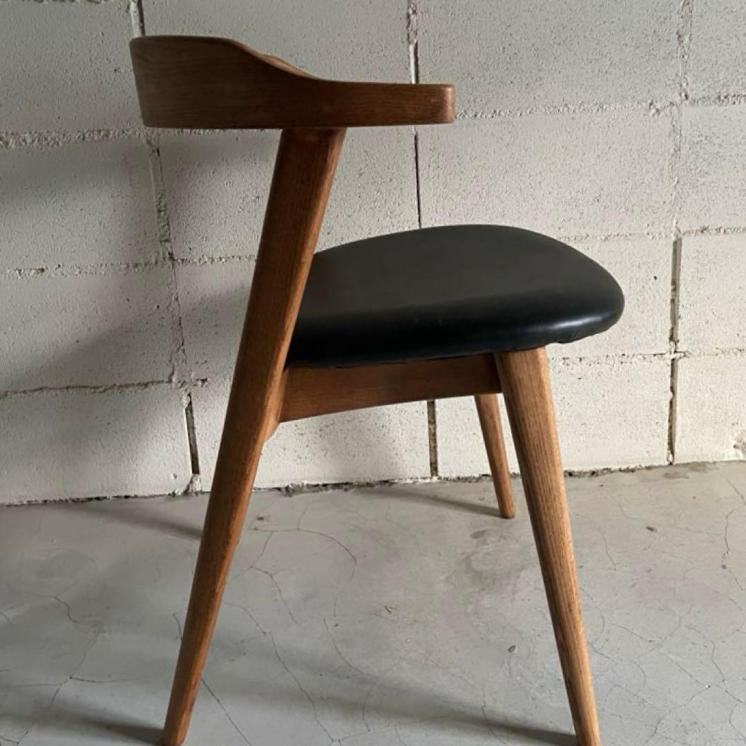 天然木無垢　北欧スタイル　ダイニングチェア　天然木笠木曲木　ハーフアーム