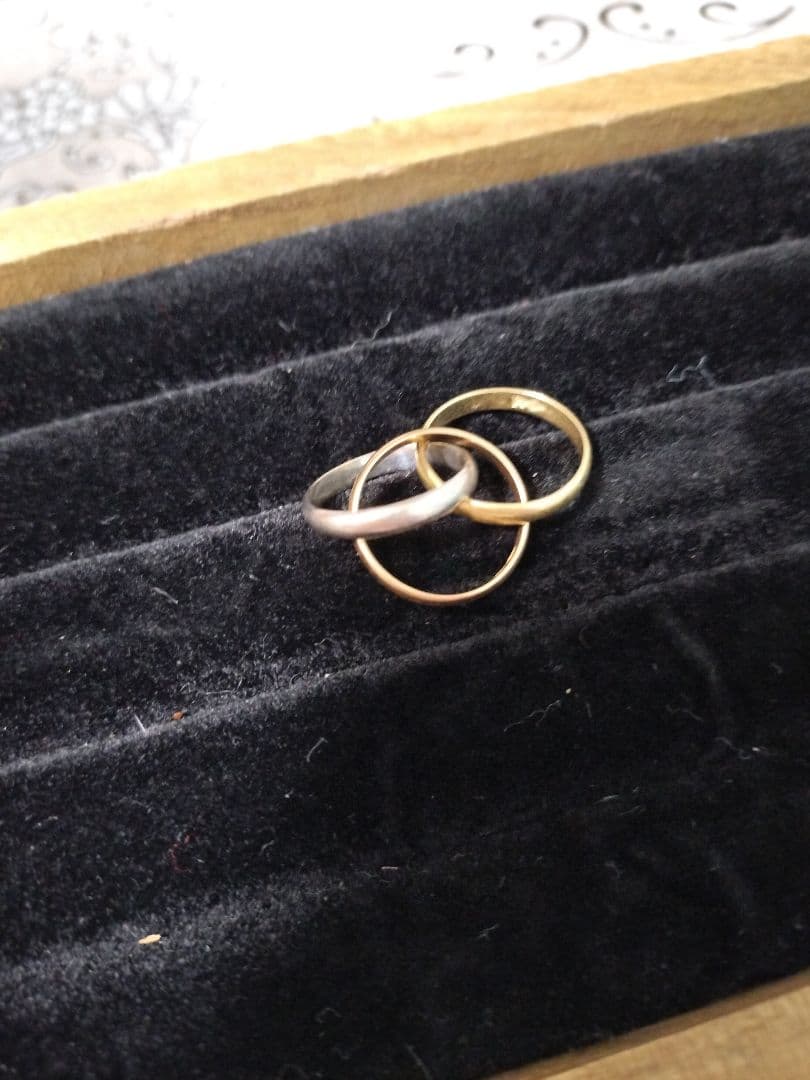 750(k18) スリーカラー 3連リング #6