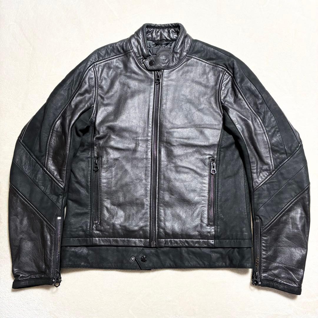 【美品】DENHAM☆レザージャケット☆牛革☆ブラック☆Mサイズ☆