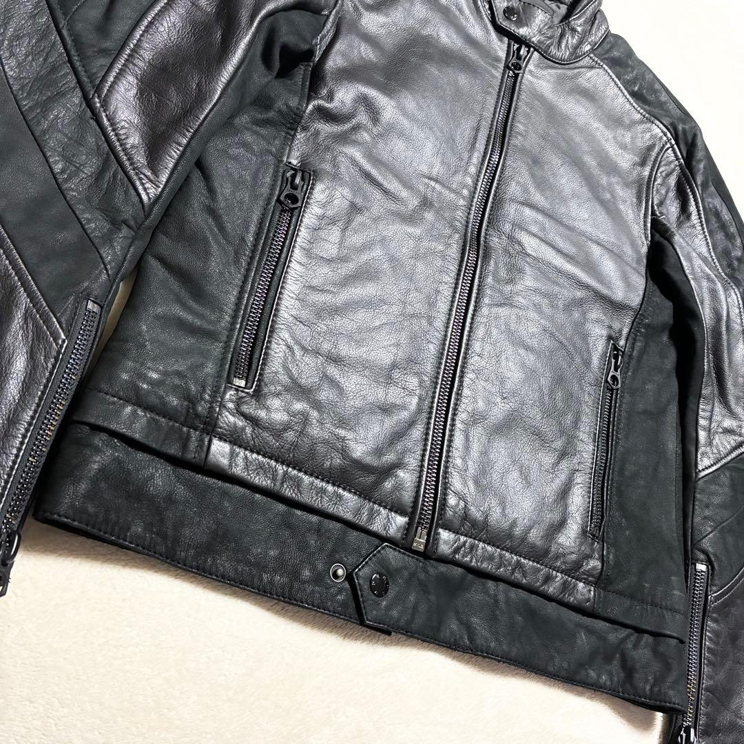 【美品】DENHAM☆レザージャケット☆牛革☆ブラック☆Mサイズ☆