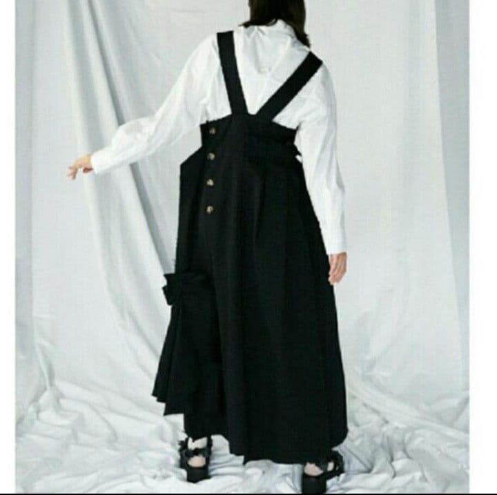 ENFOLD カットオフ　ジャンパースカート　ブラック 36