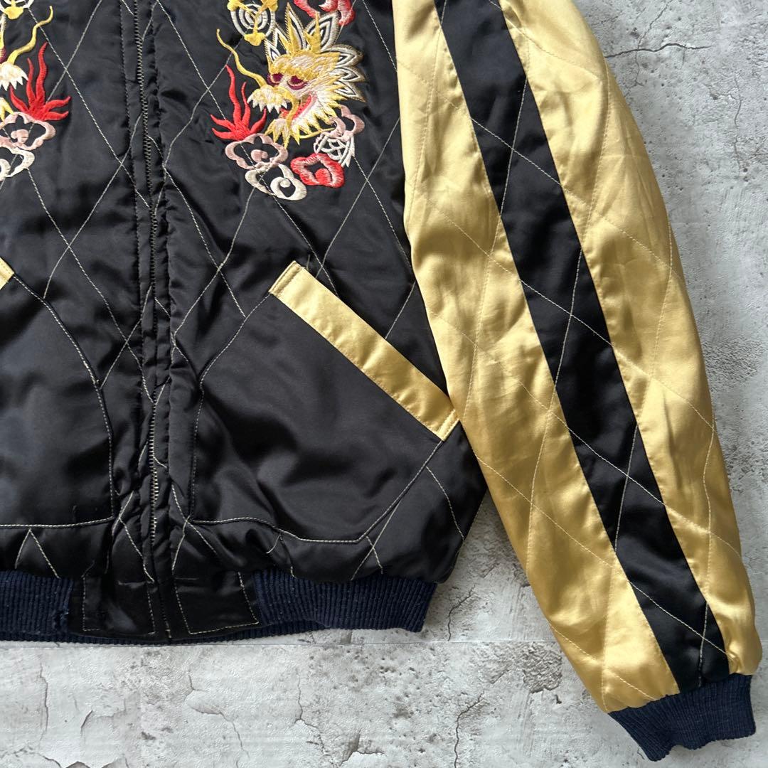 テーラー東洋 M品番 別珍 リバーシブル スカジャン　ベロア　蛇髑髏　ドクロ L