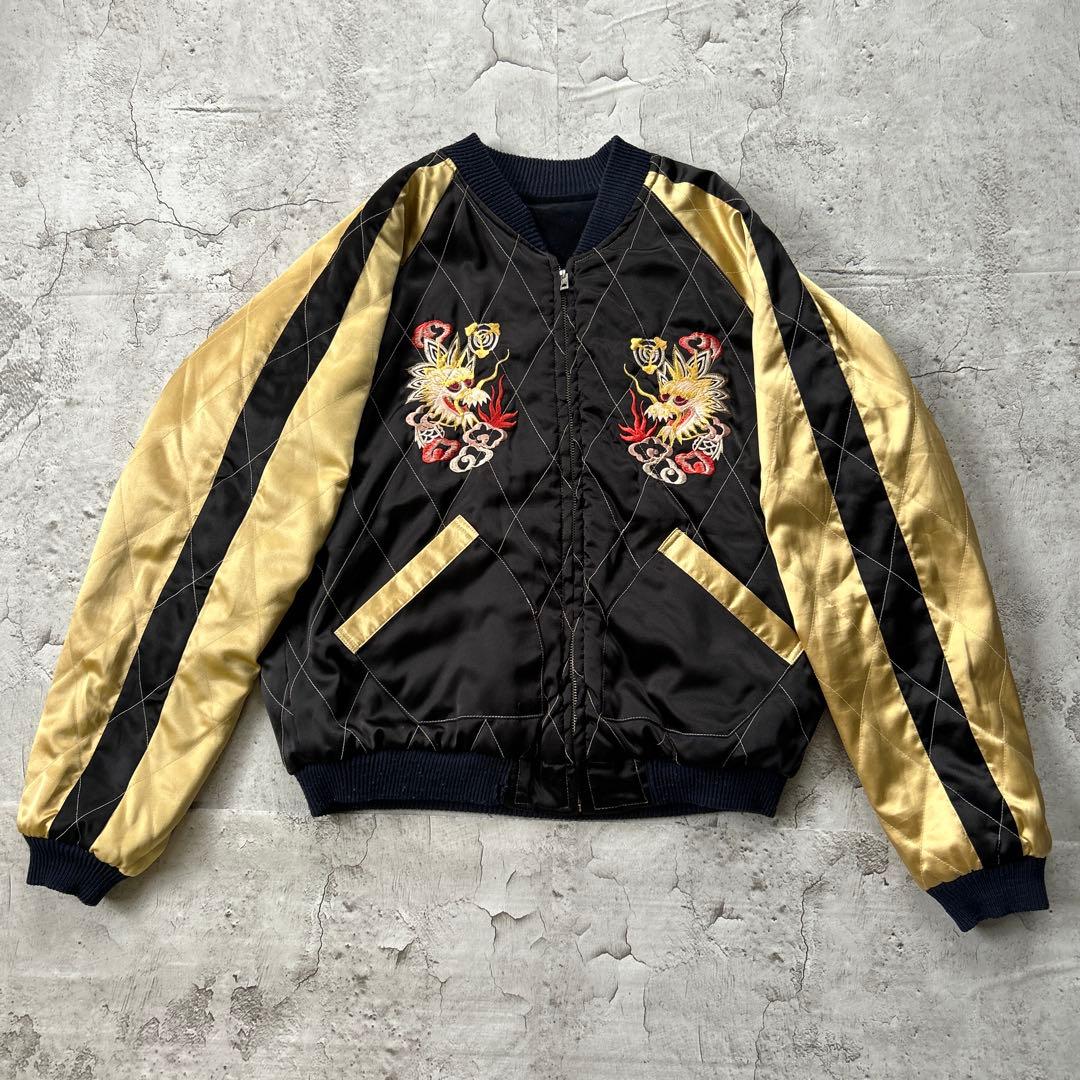 テーラー東洋 M品番 別珍 リバーシブル スカジャン　ベロア　蛇髑髏　ドクロ L