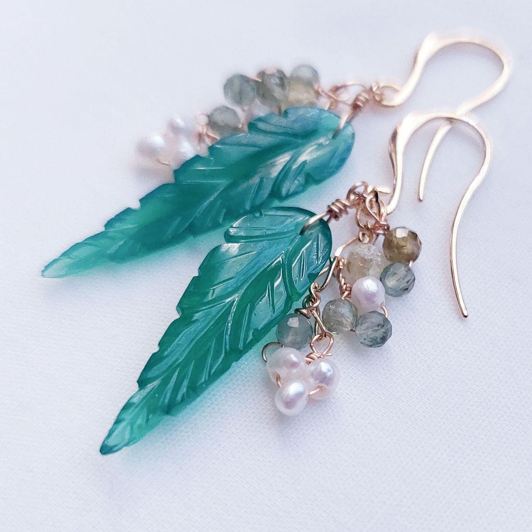 【Kimirio様】#852　グリーンオニキス　#861P　フロストクォーツ