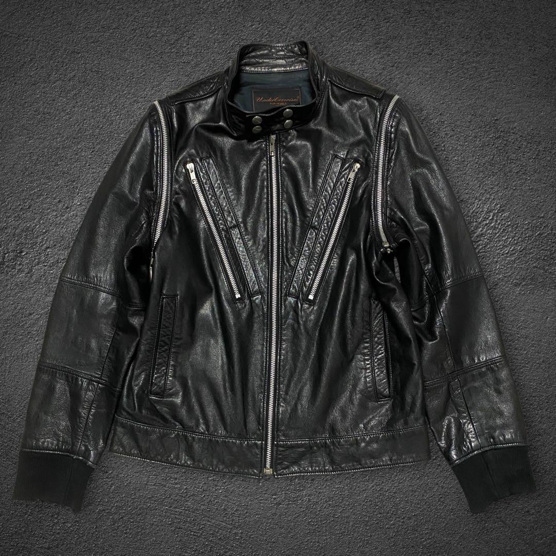 UNDERCOVERISM 07AW 逆八の字 レザー ライダースジャケット