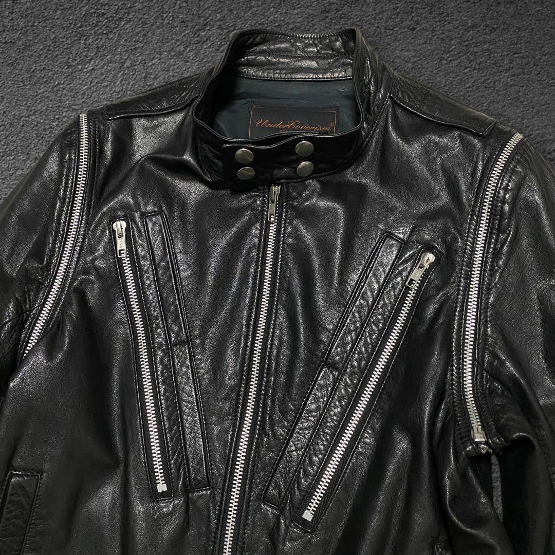 UNDERCOVERISM 07AW 逆八の字 レザー ライダースジャケット