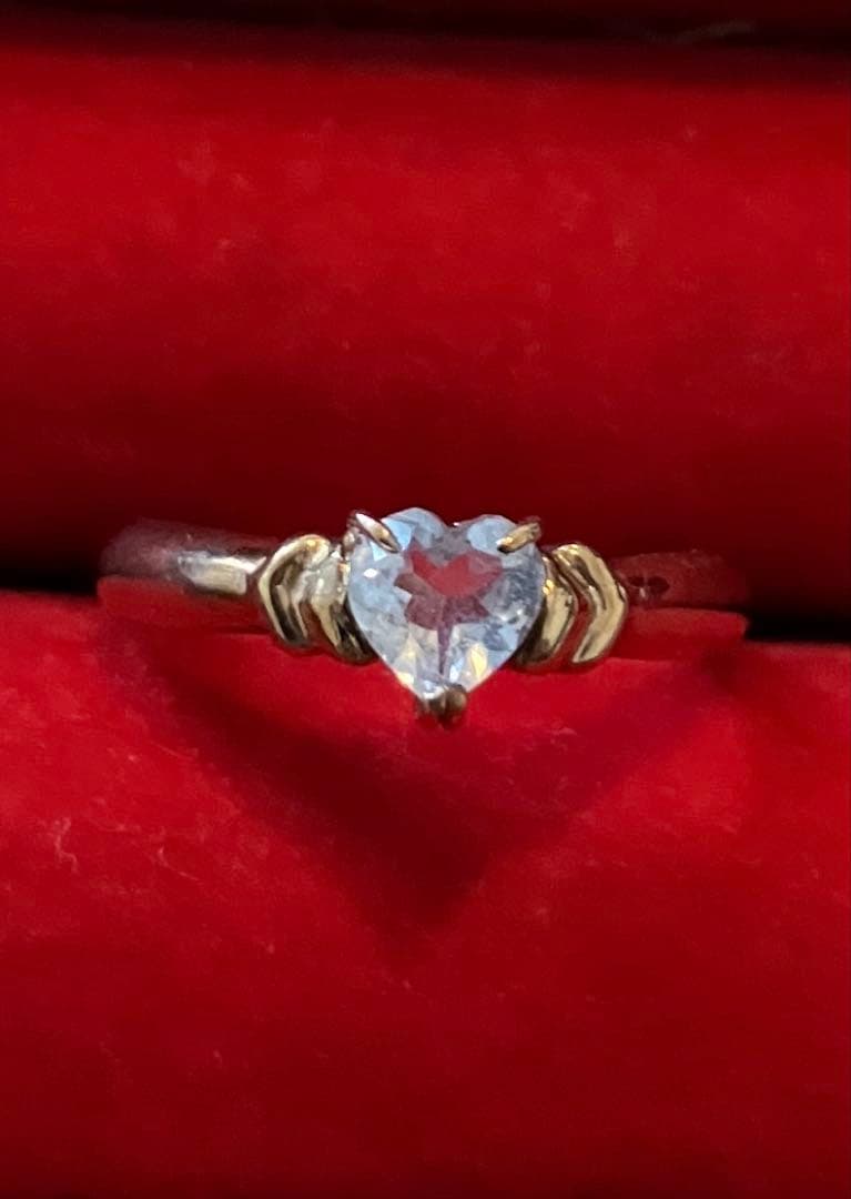 お値下げ！可愛いハート♡ アクアマリンのリング　ジュエリーマキ