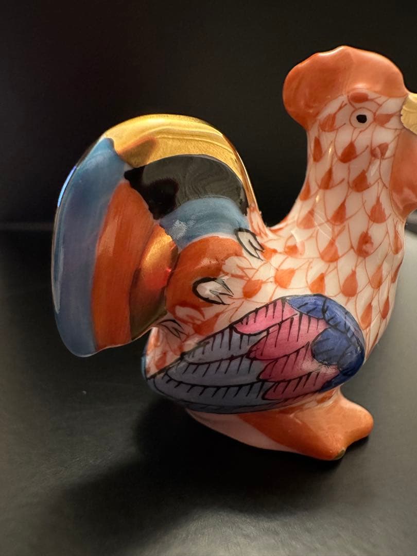 ヘレンド HEREND フィギュリン 鶏 とり 干支 酉 4㎝ 手のひらサイズ