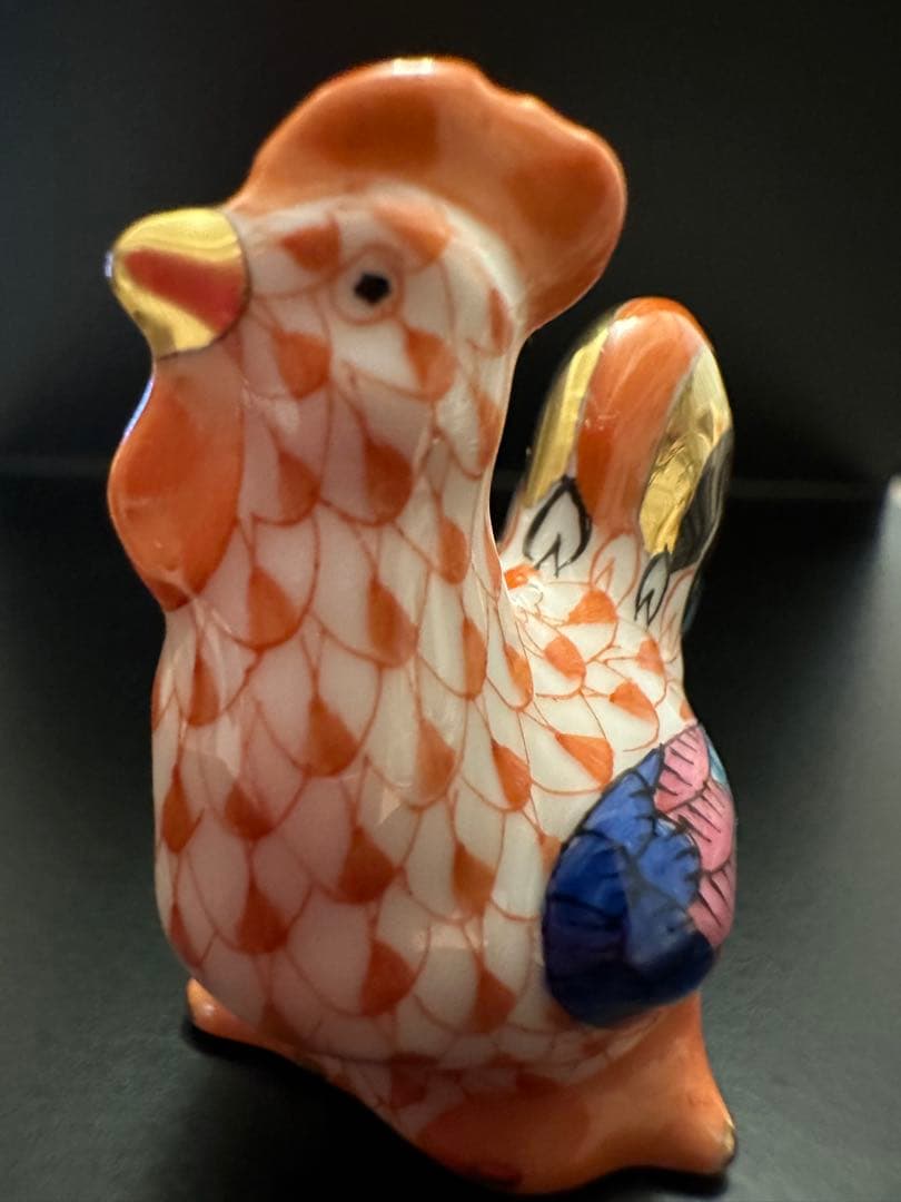 ヘレンド HEREND フィギュリン 鶏 とり 干支 酉 4㎝ 手のひらサイズ