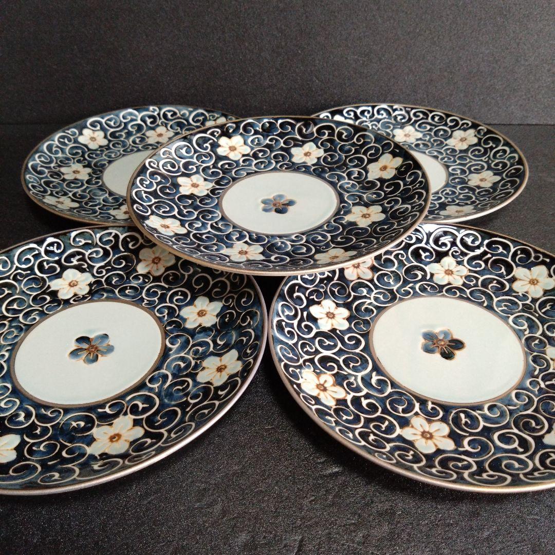 新品 波佐見焼 龍庵窯 銘々皿5枚 中皿　料亭　懐石料理