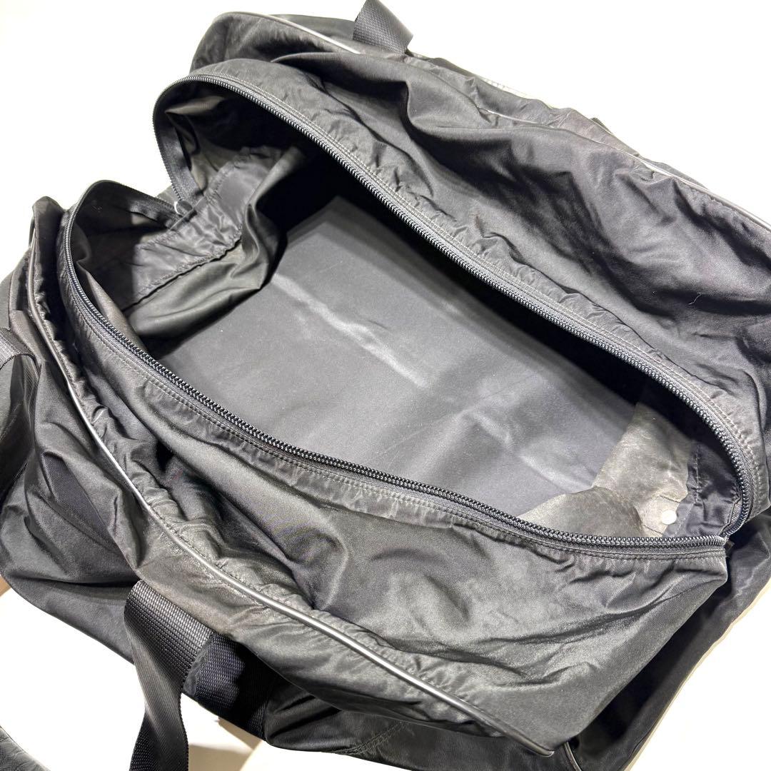 美品☆PRADA ボストンバッグ 三角ロゴ ナイロン レザー 大容量 ブラック