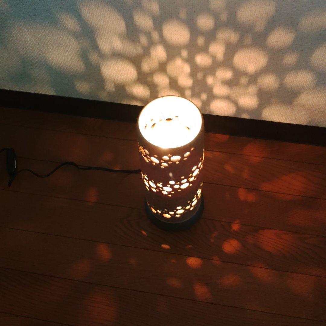 【未使用】 陶器製穴あきデザイン ライトオブジェ 【作家作品：一点物】