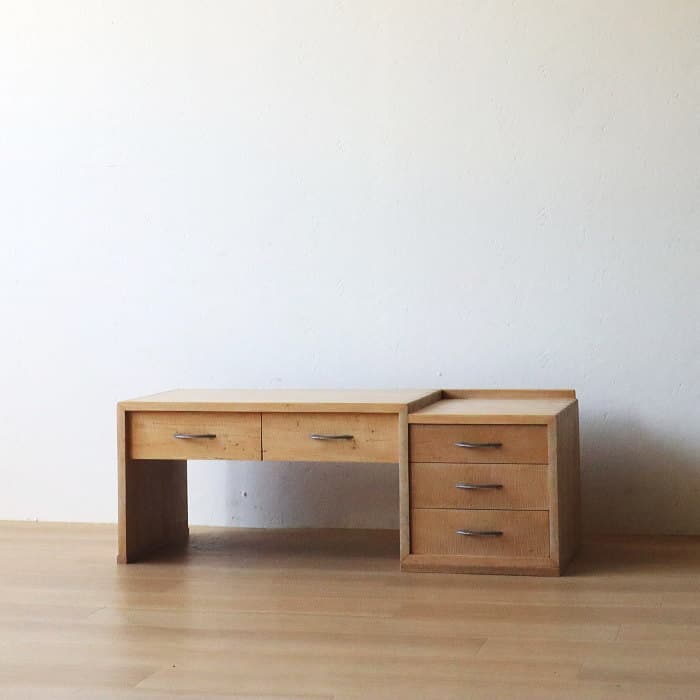 アンティーク 引き出し5杯 メープル材 文机 古家具 無垢材 カエデ