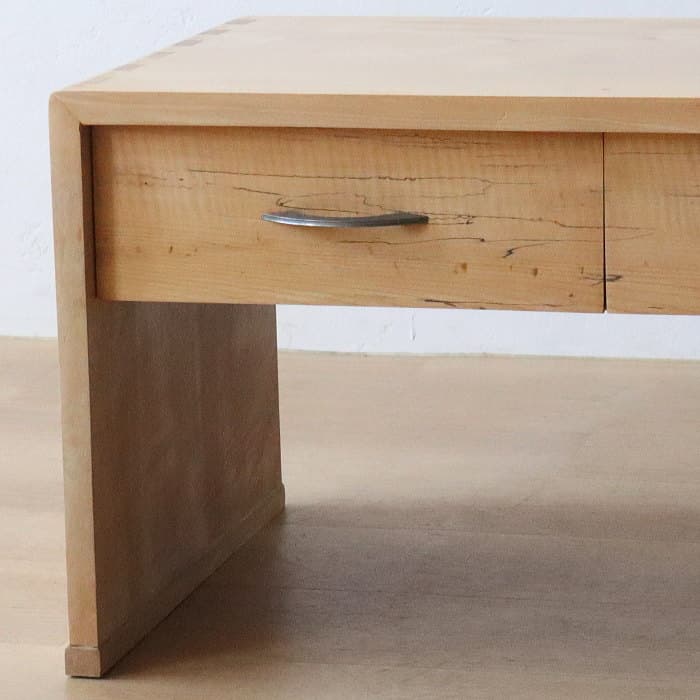 アンティーク 引き出し5杯 メープル材 文机 古家具 無垢材 カエデ