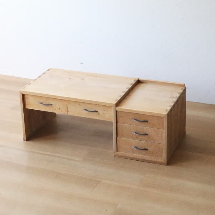 アンティーク 引き出し5杯 メープル材 文机 古家具 無垢材 カエデ