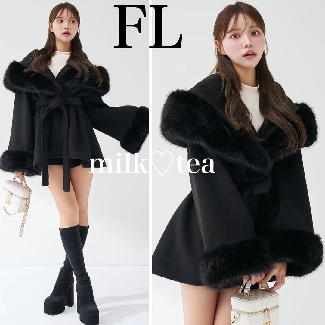 新品タグ付 ダーリッチ ウエストベルトプリンセスラインコート FL ノベルティ