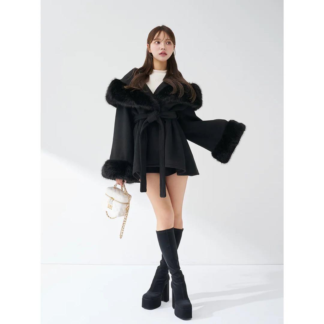 新品タグ付 ダーリッチ ウエストベルトプリンセスラインコート FL ノベルティ