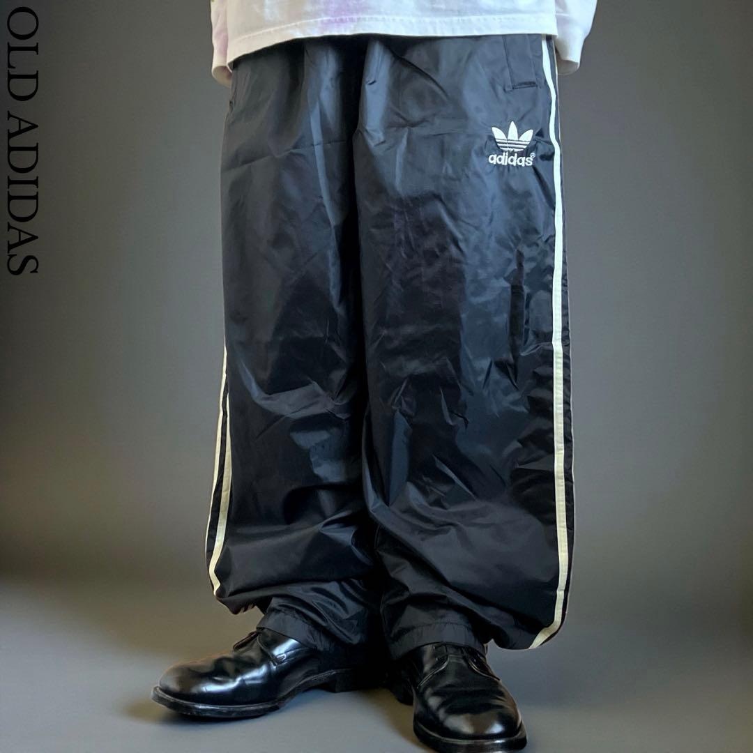 新品90s極太 old adidas バギーナイロントラックパンツ HIPHOP