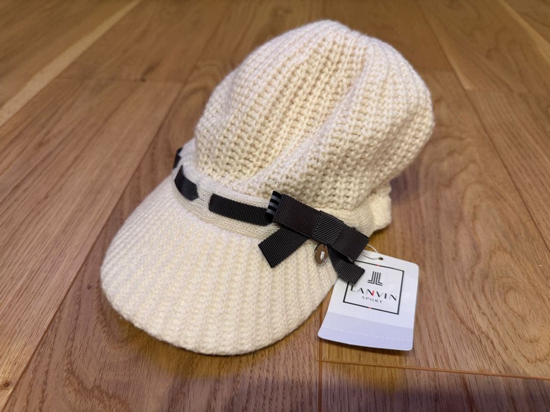 LANVIN SPORTニットキャップ ホワイト ゴルフ