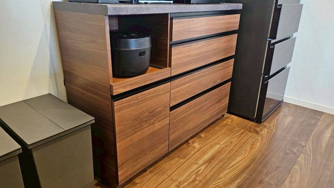 【値下げしました】パモウナ　カップボード　ウォールナット　120cm