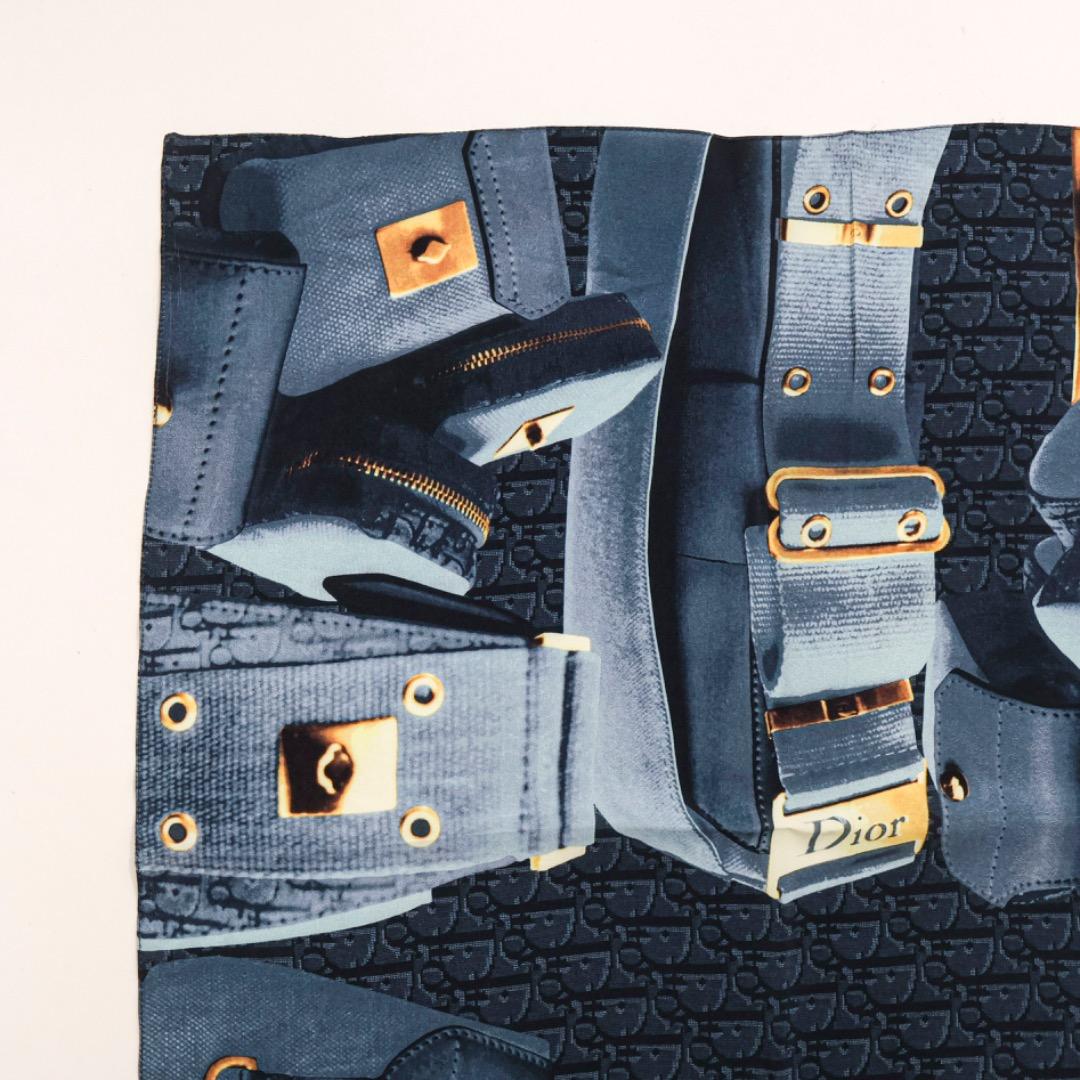 H2745F◾️クリスチャンディオール　トロッター柄　シルクスカーフ