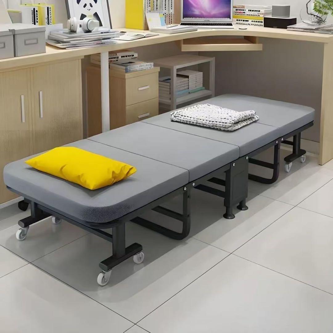 折りたたみベッド グレー 約190cm
