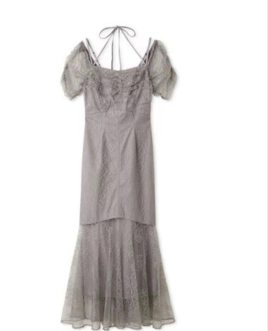 スナイデル snidel ギャザードレープレースドレス グレー