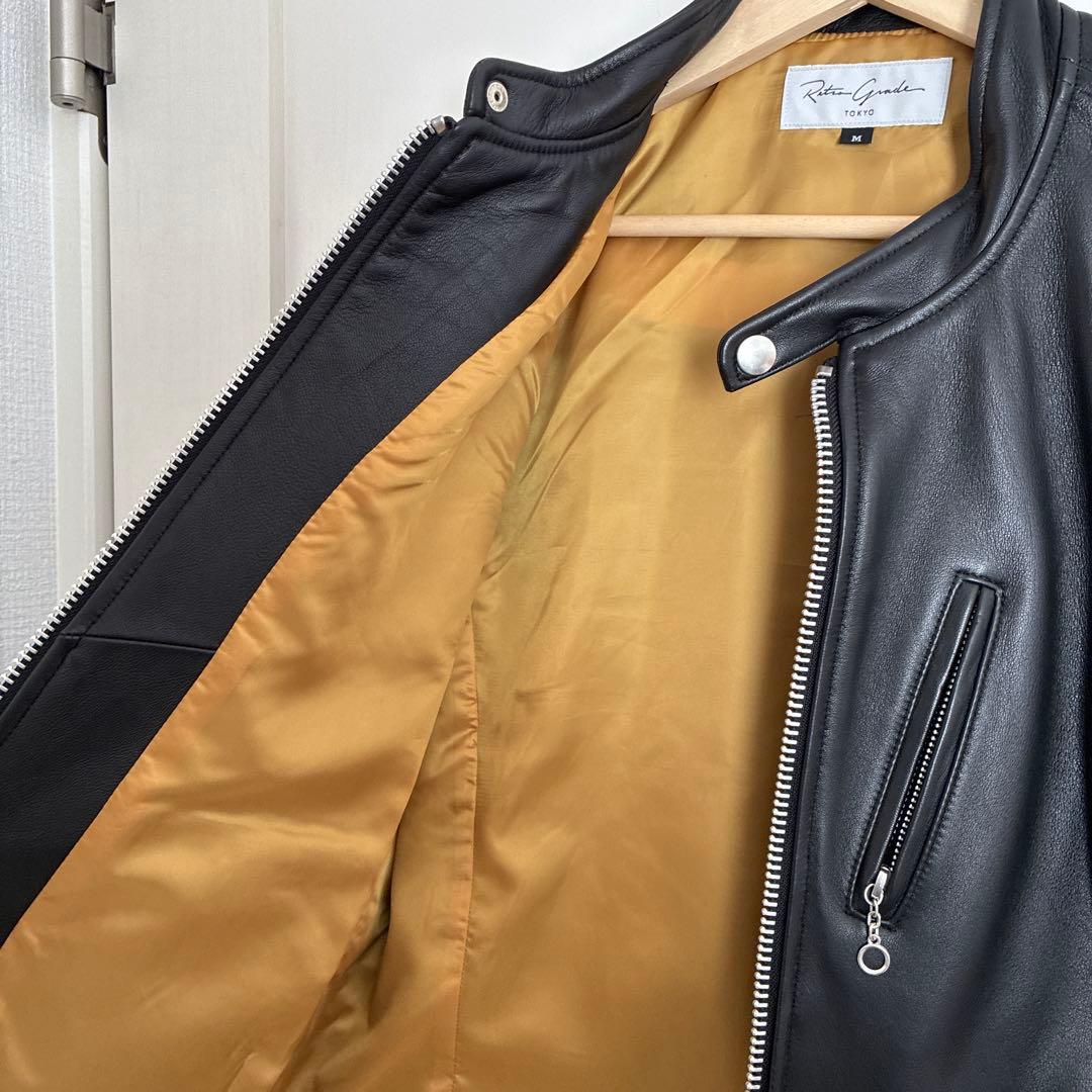 Retro Grade ブラック レザー シングルライダースジャケット M