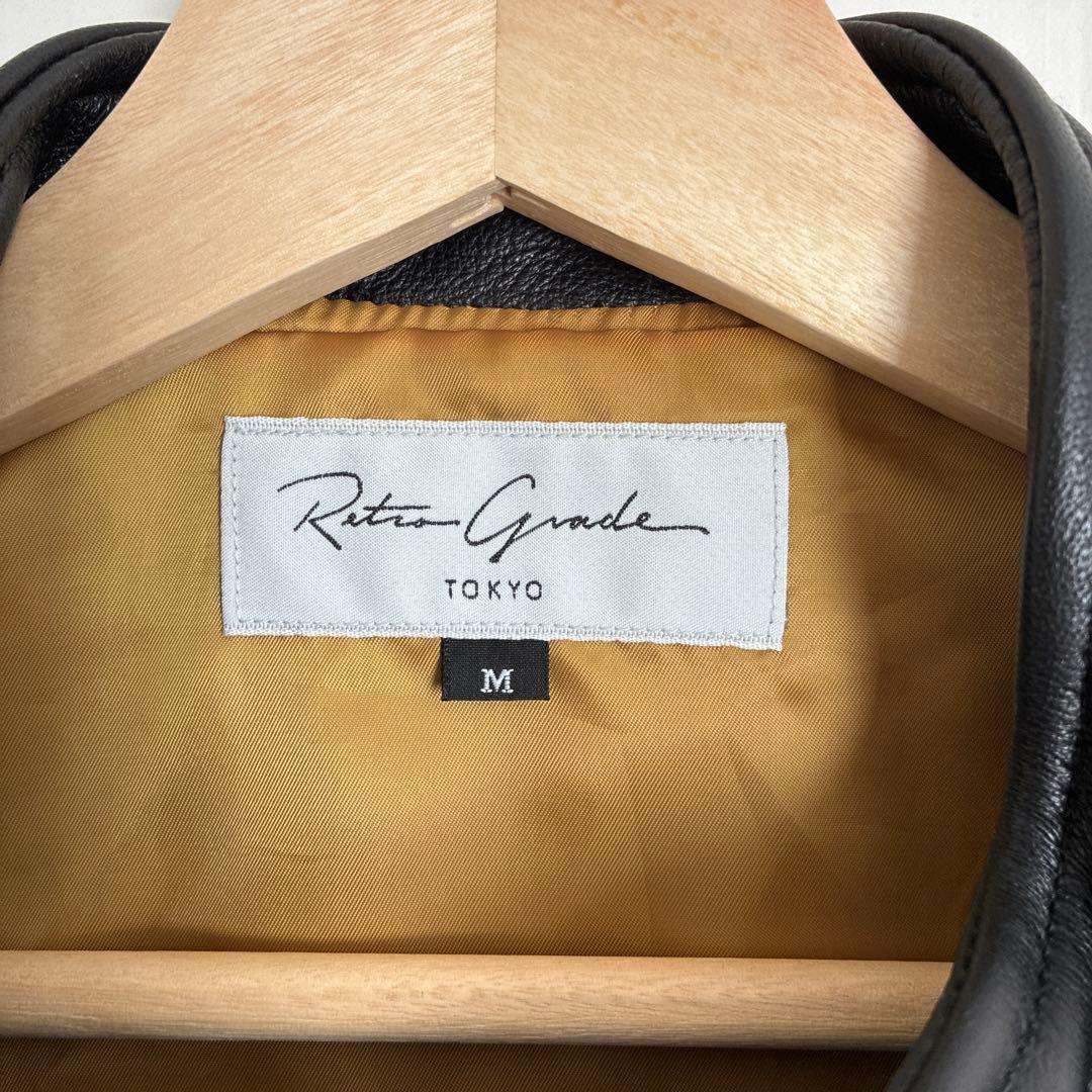 Retro Grade ブラック レザー シングルライダースジャケット M