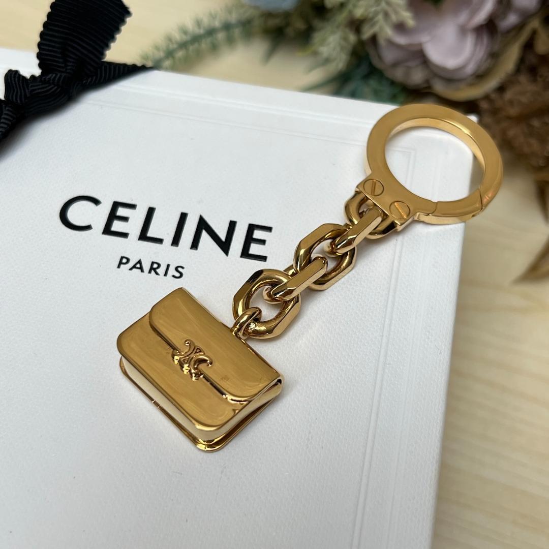 セリーヌ CELINE トリオンフ ゴールド バッグチャーム キーホルダー