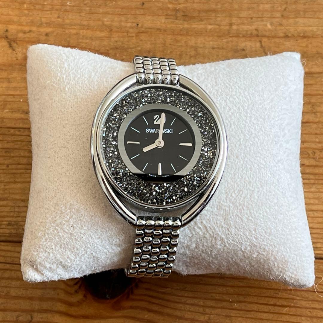 スワロフスキー Swarovski クォーツ腕時計 シルバー/ブラック