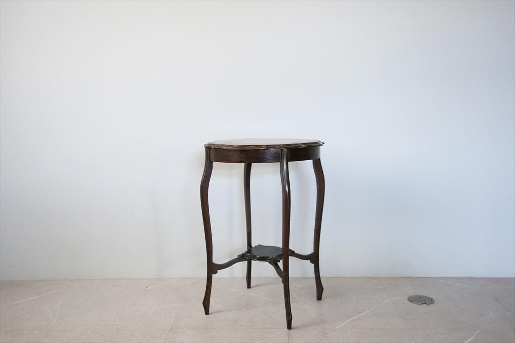 英国アンティーク木製サイドテーブル/オケージョナル机/飾り棚/花台(91-117