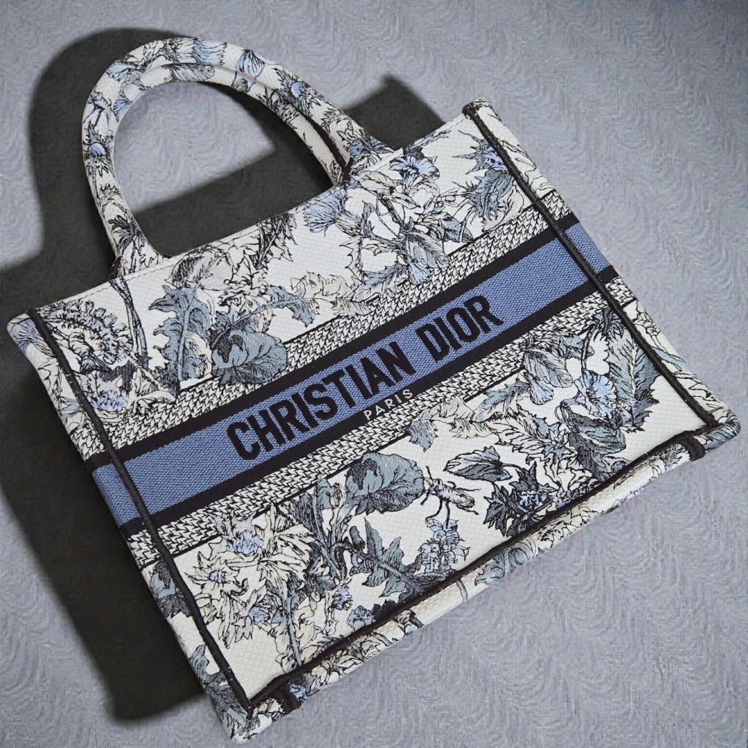 【ほぼ未使用】ディオール ブックトート スモール トートバッグ 青【希少】