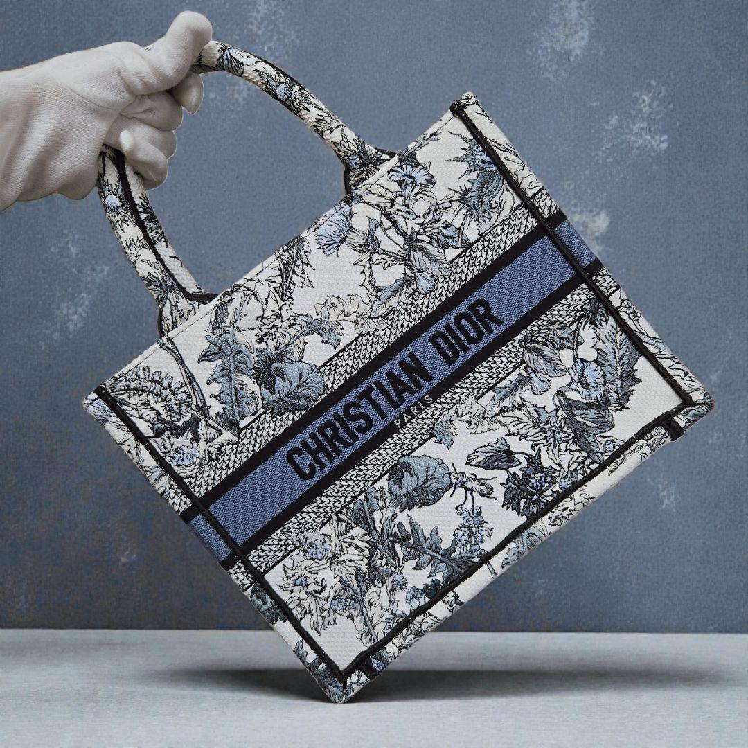 【ほぼ未使用】ディオール ブックトート スモール トートバッグ 青【希少】