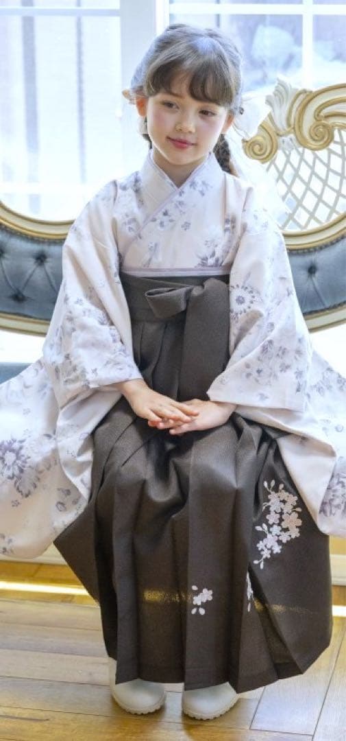 袴卒業式150cm女の子⭐︎ローズベージュ×濃茶キャサリンコテージ小学生