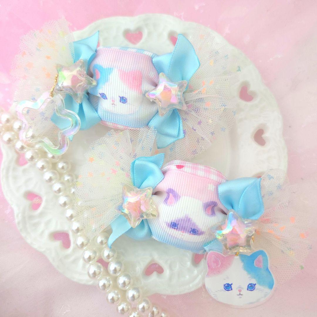 ハンドメイド♡ぷっくりキャンディツイン♡ミケネコちゃん