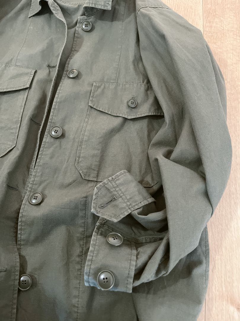 スピック＆スパン　リップストップミリタリーシャツブルゾン　カーキ　ベイクルーズ