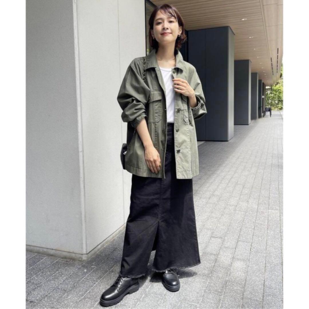 スピック＆スパン　リップストップミリタリーシャツブルゾン　カーキ　ベイクルーズ